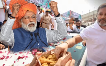 पीएम मोदी रैलियों में कोस रहे है कांग्रेस को और राहुल गांधी खा रहे है हरियाणा में लोगो के बीच पकौड़े
