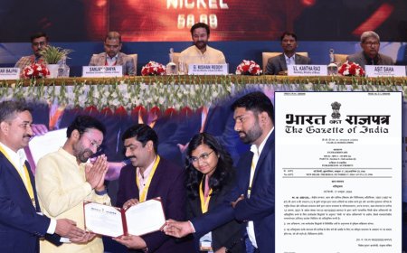 केंद्रीय कोयला एवं खान मंत्री श्री जी. किशन रेड्डी ने सौंपा एनवायरोग्रीन कंसल्टेंट्स (इंडिया) प्रा. लि. खनिजों की खोज हेतु श्रेणी ए में मान्यता का प्रमाण पत्र 