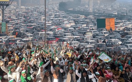 किसानों के 'दिल्ली चलो' मार्च  - दिल्ली एनसीआर और हरियाणा में ट्रैफिक जाम! अंबाला में सड़को पर किसान