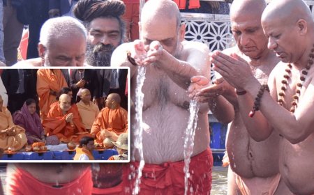 महाकुंभ में भगवा पहन पोते को गोद में उठाकर पंहुचे गृहमंत्री अमित शाह