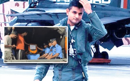 जगुआरजेट फाइटर क्रैश में शहीद हुए पायलट सिद्धार्थ यादव की मंगेतर ताबूत पर गिरते आंसूओं को देख हर किसी की आंखे हुई नम!