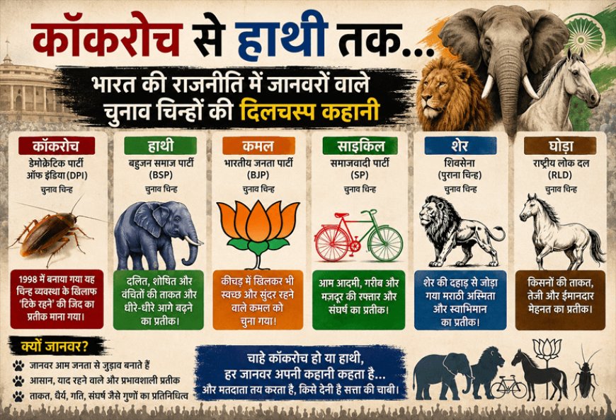 कॉकरोच से हाथी तक… भारत की राजनीति में जानवरों वाले चुनाव चिन्हों की दिलचस्प कहानी