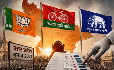 यूपी चुनाव 2027: छह महीने पहले ही सियासी संग्राम तेज, BJP–SP–BSP ने कसी कमर