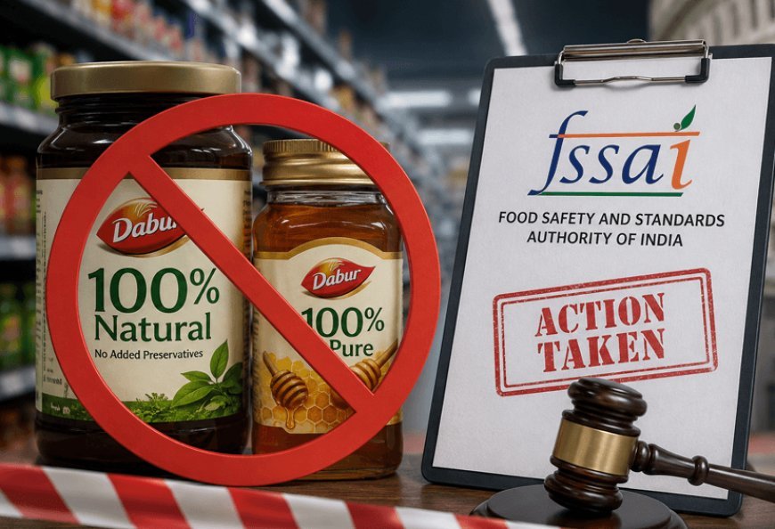 FSSAI का डाबर पर बड़ा एक्शन: '100% Natural' और '100% Pure' जैसे दावों वाले खाद्य उत्पादों की बिक्री पर रोक