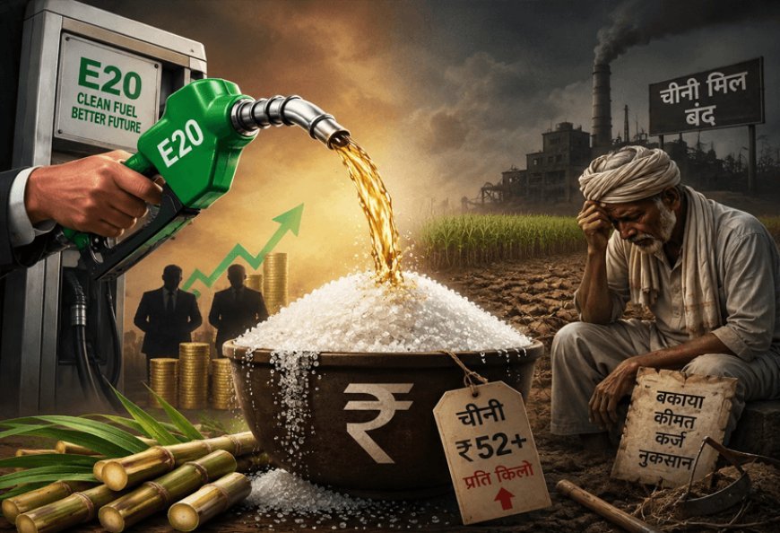 चीनी महंगी, किसान बेहाल: E20 की मिठास में किसका फायदा, किसका नुकसान?