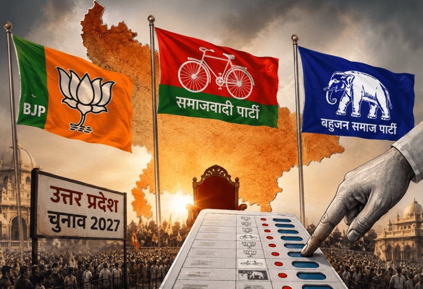 यूपी चुनाव 2027: छह महीने पहले ही सियासी संग्राम तेज, BJP–SP–BSP ने कसी कमर
