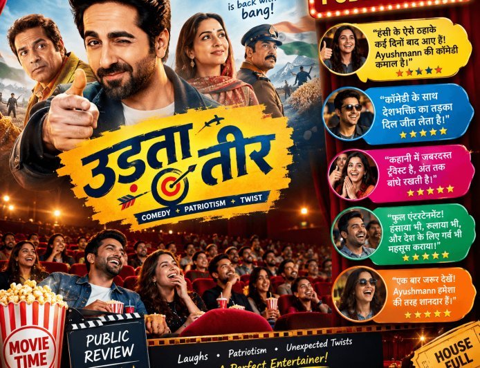 ‘उड़ता तीर’ ने थिएटर में उड़ाया हंसी का गुलाल! आयुष्मान की कॉमेडी, देशभक्ति का तड़का और जबरदस्त ट्विस्ट पर फिदा हुए दर्शक, जानें पब्लिक रिव्यू